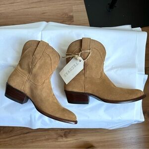 TECOVAS "Lucy" Women's boots water-resistant Sand Suede Western booties 9.5M